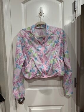 Floral Pink Zip-Up Lightweight Jacket